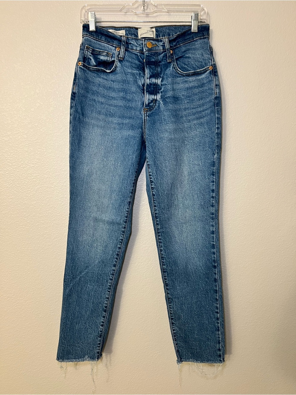 Universal Thread High Rise 90s Slim Jeans Raw Hem Medium Wash NWOT Size 8R